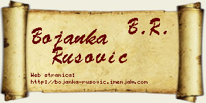 Bojanka Rusović vizit kartica